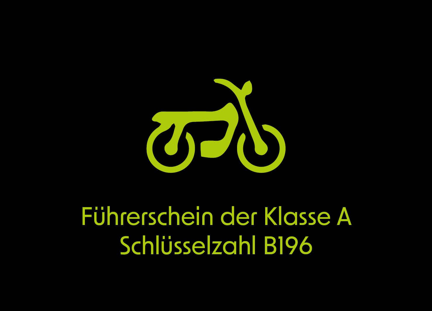 Icon Führerschein der Klasse A schlüsselzahl B196 der Fahrschule Attenberger in Landsberg und Obermeitingen
